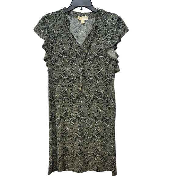 Michael Kors women’s green dress with large flutter sleeves. Size S - Picture 1 of 7